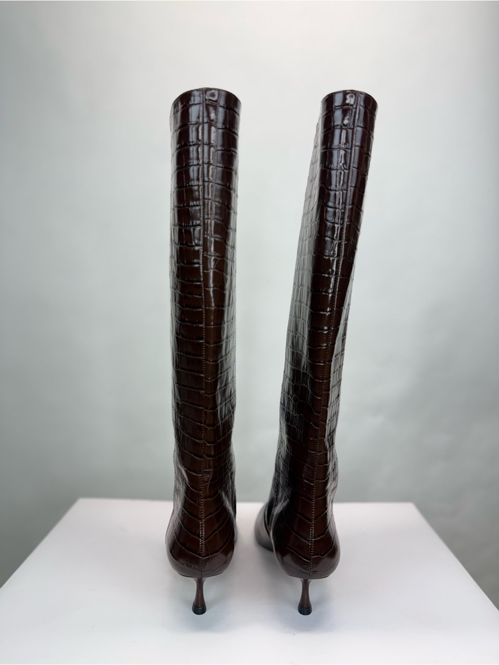 New Stuart Weitzman Naomi 50 High Boot Auburn Brown Sz 8.5 - Picture 8 of 16